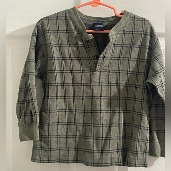 Lands' End Other - Lands' End Green Plaid Henley Shirt